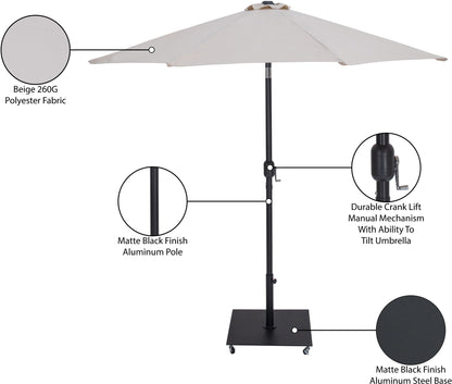 Fiji - Aluminum Patio Umbrella With Square Black Base