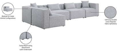 Cube - Linen 5 Piece Modular Sectional