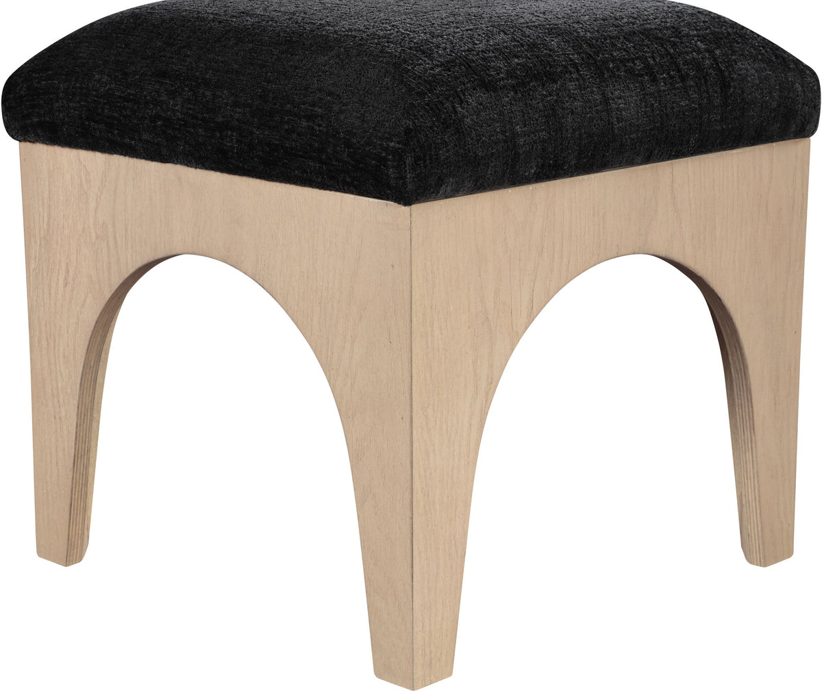 Lawson - Chenille Fabric Ottoman - Natural Base