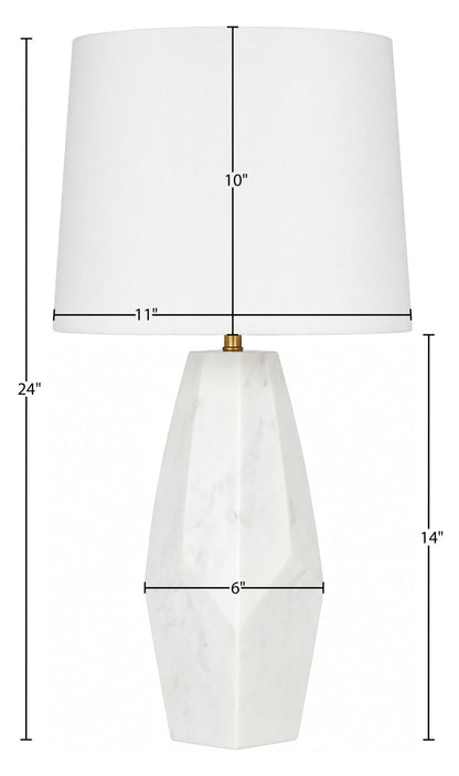 Seraphine - Genuine Marble And Linen Textured Fabric Table Lamp