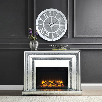 Noralie - 35" Fireplace - Mirrored & Faux Diamonds