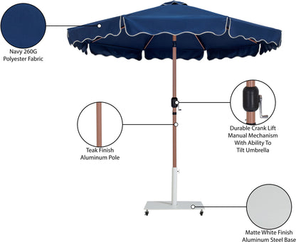Amalfi - Aluminum Patio Umbrella - White Base / Light Brown Pole