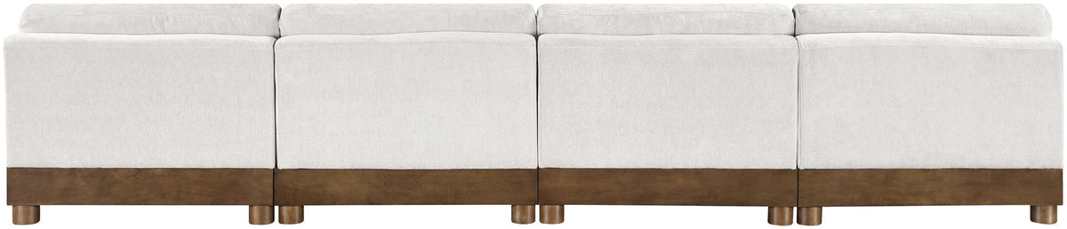 Turin - Chenille Fabric Upholstered Modular Sectional - Cream