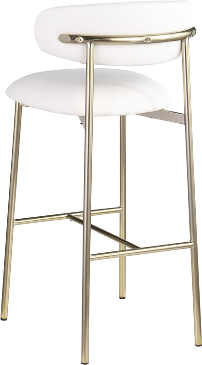 Lupita - Vegan Leather Upholstered Bar Stool With Brushed Gold Frame (Set of 2)