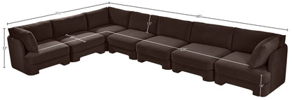 Hammond - Velvet Performance Fabric Upholstered 7 Piece Sectional