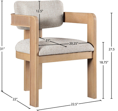 Sacha - Linen Dining Chair With Natural Base (Set of 2)