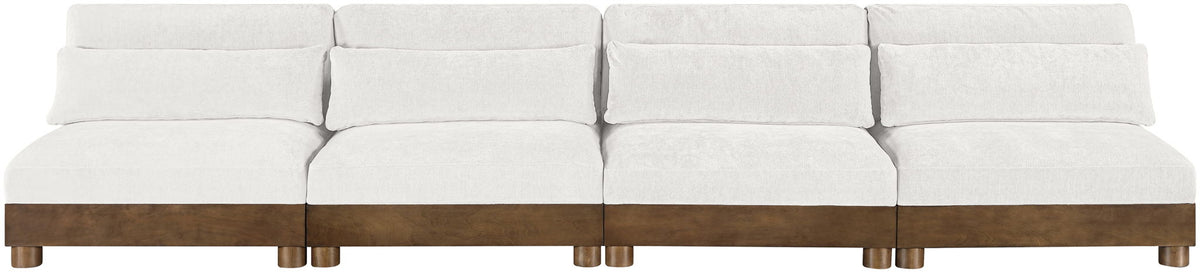 Turin - Chenille Fabric Upholstered Modular Sectional - Cream