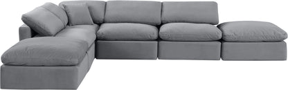 Indulge - Velvet 6 Piece Modular Armless Sectional
