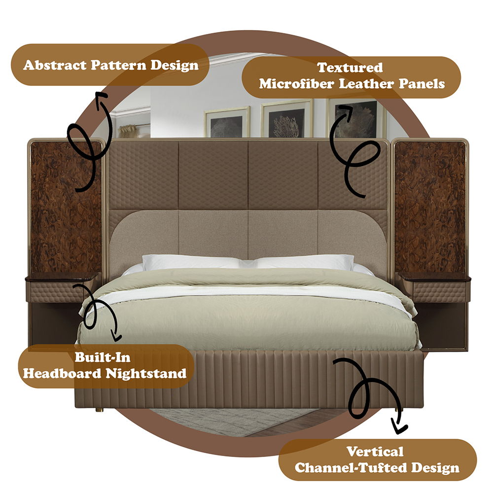 Marcelino - Nightstand With Wall Pier (EK) - Cherry Oak