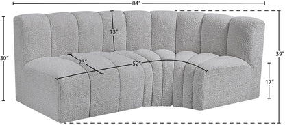 Arc - Boucle Fabric 3 Piece Sofa