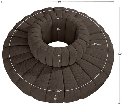 Arc - Boucle Fabric 8 Piece Round Modular Sofa