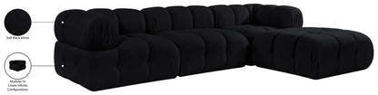 Orin - Velvet 4 Piece Modular Sectional With Chaise