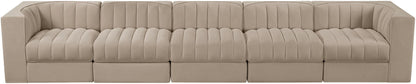 Rummi - Velvet Performance Fabric Upholstered 5 Piece Modular Sofa