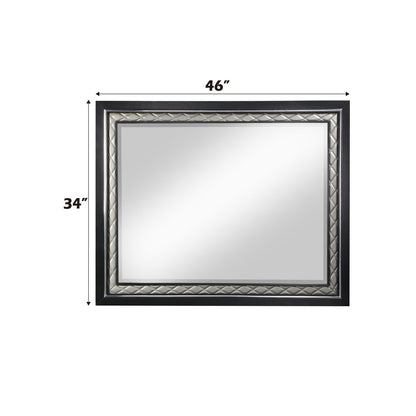 Nicola - Mirror - Silver Synthetic Leather & Black
