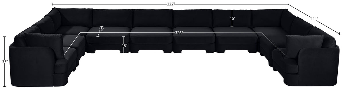 Hammond - Velvet Performance Fabric Upholstered 10 Piece Sectional
