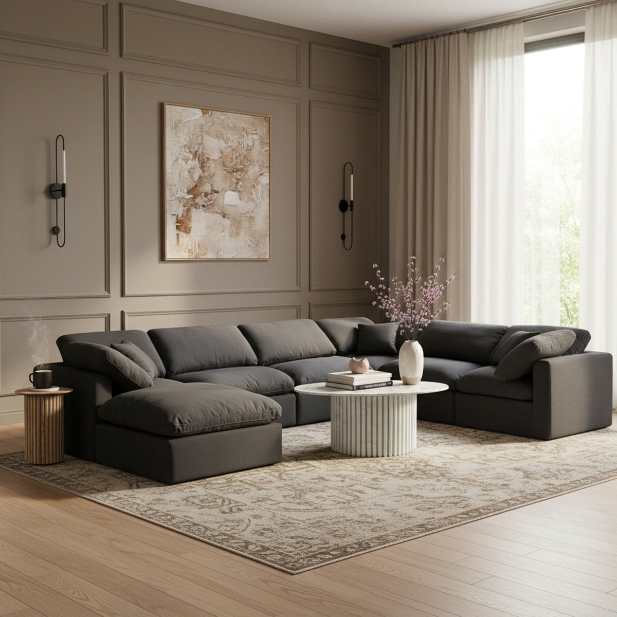 Indulge - Linen 7 Piece Modular Sectional