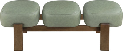 Woodcrest - Vegan Leather Upholstered Bench - Painted Brown Walnut Base