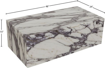 Bolzano - Marble Coffee Table - White / Gray