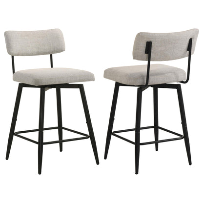 Levine Fabric Upholstered Swivel Counter Chair Cream (Set of 2)