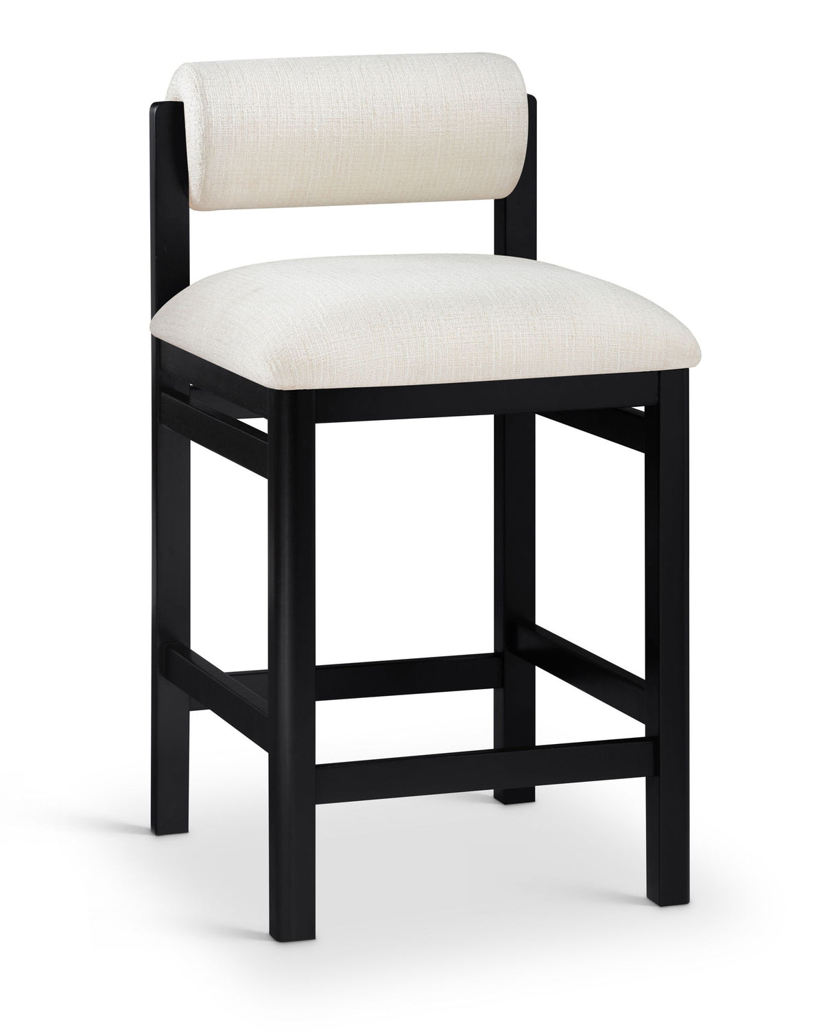 Roundhill - Fabric Counter Stool - Black Frame