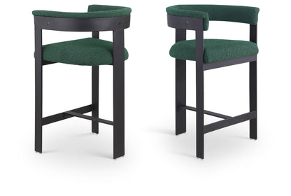 Romeo - Boucle Counter Stool With Black Base (Set of 2)