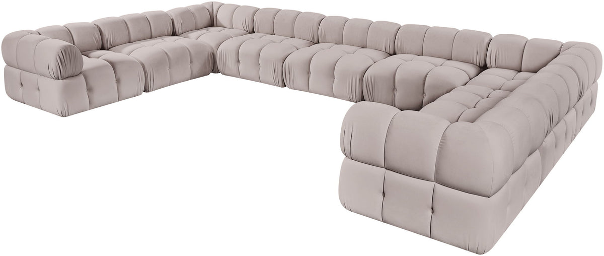 Orin - Velvet Performance Fabric Upholstered 9 Piece Sectional