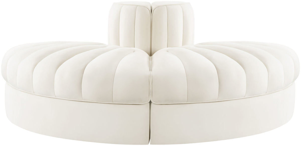 Rummi - Velvet Performance Fabric Upholstered 2 Piece Rounded Modular Loveseat