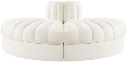 Rummi - Velvet Performance Fabric Upholstered 2 Piece Rounded Modular Loveseat