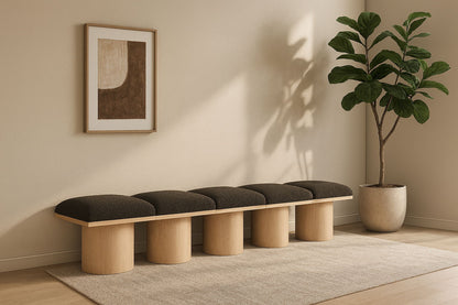 Pavilion - 5 Piece Modular Bench With Natural Base