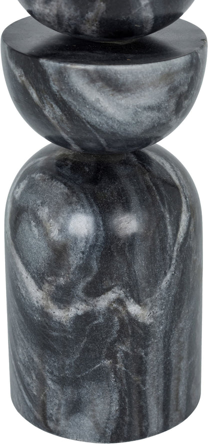 Opus - Genuine Marble, Linen Textured Fabric And Brass Table Lamp