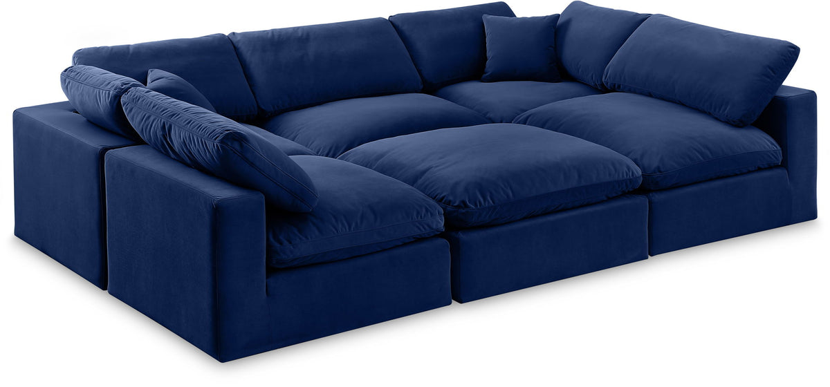 Comfy - 6 Piece Velvet Sectional