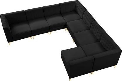 Alina - 8 Piece Velvet Modular Sectional