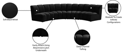 Infinity - 4 Piece Velvet Modular Sectional