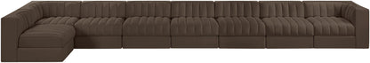 Rummi - Velvet Performance Fabric Upholstered 8 Piece Modular Sectional, L-Shaped (Right)