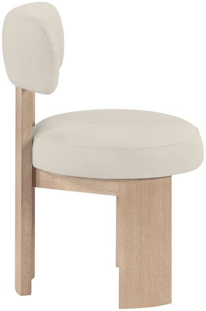 Atelier - Vegan Leather Upholstered Dining Chair (Set of 2) - Painted Natural Frame
