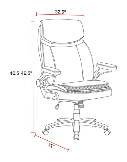 Dc - Big And Tall Fabric Desk Chair - Black
