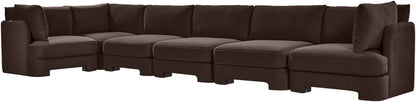 Hammond - Velvet Performance Fabric Upholstered 6 Piece L-Shaped Sectional