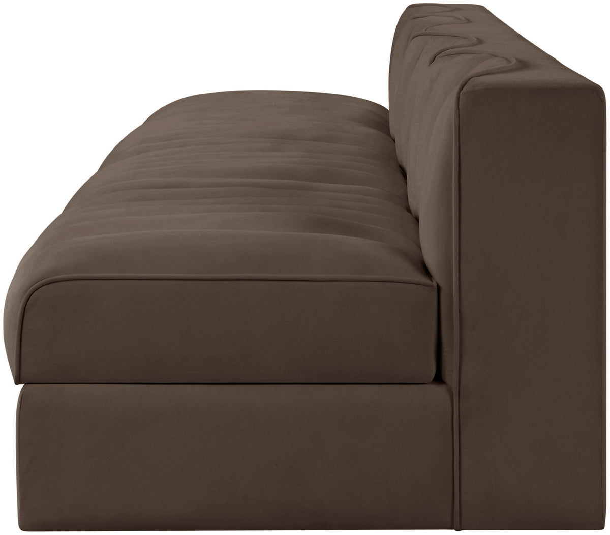 Rummi - Armless Velvet Performance Fabric Upholstered 4 Piece Modular Sofa