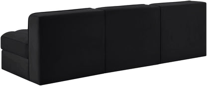 Rummi - Velvet Performance Fabric Upholstered 3 Piece Modular Armless Sofa