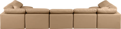 Indulge - Faux Leather 7 Piece Modular U-Shaped Sectional - Tan