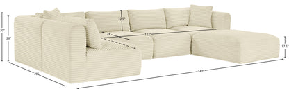 Shaggy - 6 Piece Modular U-Shaped Sectional