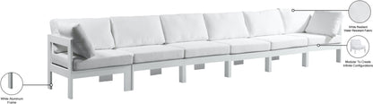 Nizuc - Outdoor Patio 6 Seat Modular Sofa With White Frame