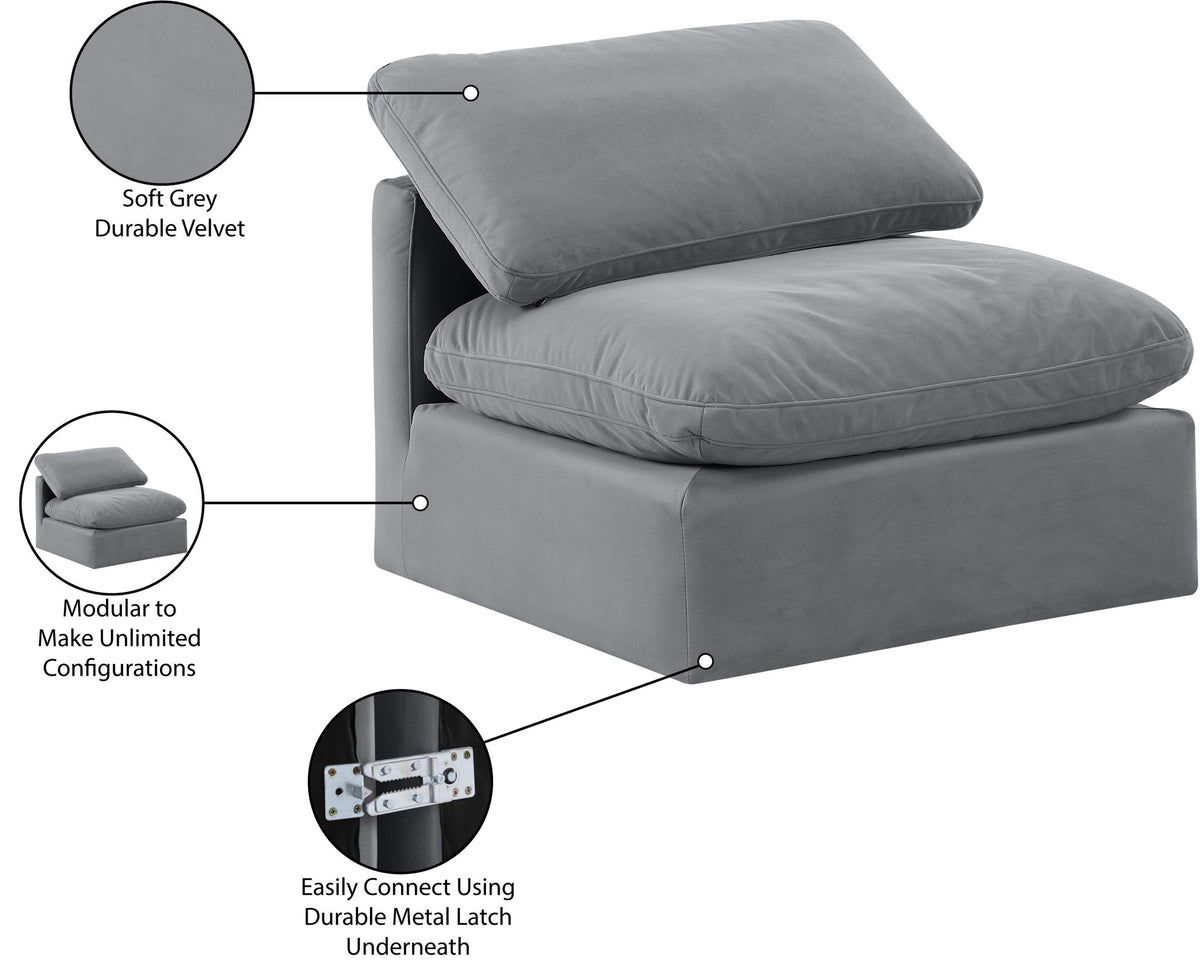 Indulge - Velvet Armless Chair