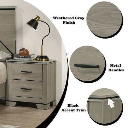 Joanna - Nightstand - Weathered Gray