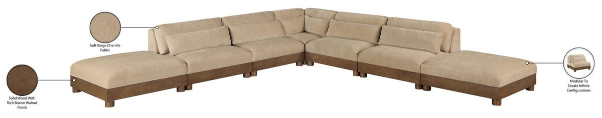 Turin - Chenille Fabric Upholstered Modular Sectional - Beige