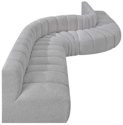 Arc - Boucle Fabric 8 Piece Curved Modular Sofa
