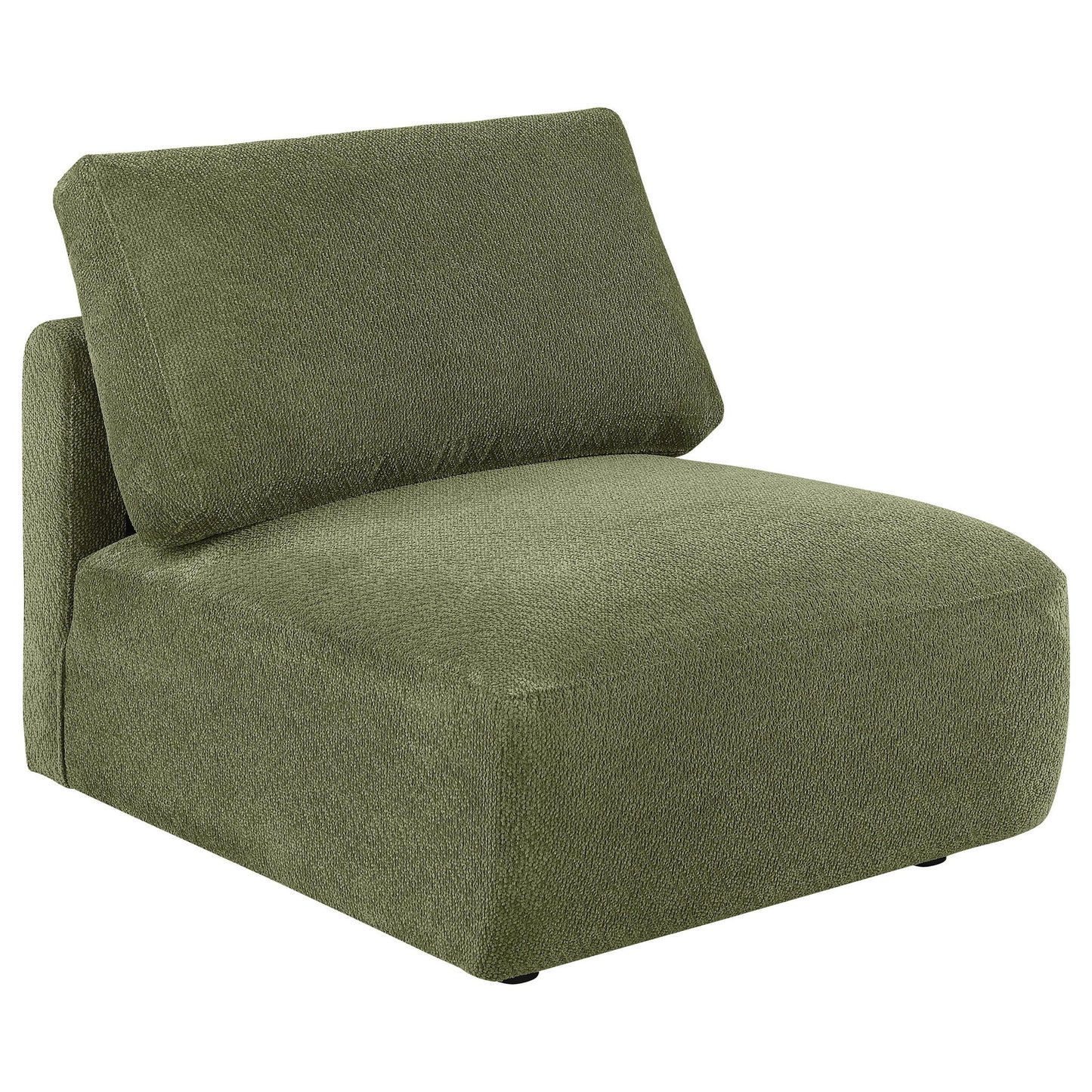 Elysia Fabric Upholstered Modular Armless Chair Green
