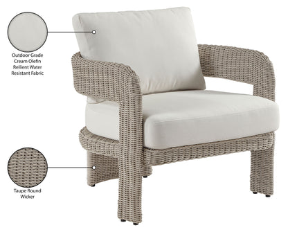 Sandbay - Olefin Water Resistant Fabric And Wicker Outdoor Patio Accent Chair
