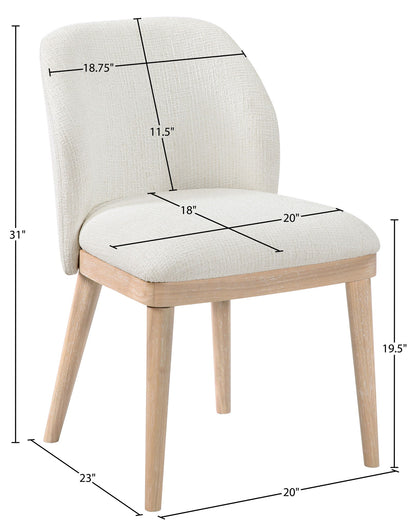 Valeo - Linen Textured Fabric Upholstered Dining Chair (Set of 2) - Painted Natural Base