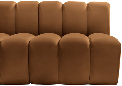 Arc - Velvet 6 Piece Modular Sofa - Saddle